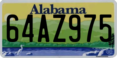 AL license plate 64AZ975