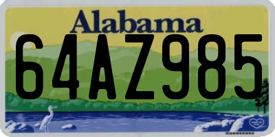 AL license plate 64AZ985