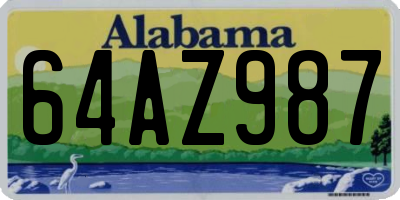 AL license plate 64AZ987