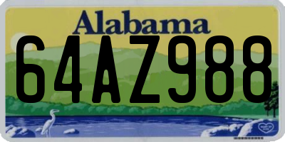 AL license plate 64AZ988