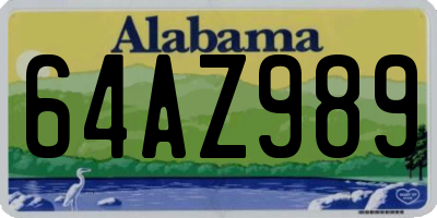 AL license plate 64AZ989