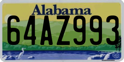 AL license plate 64AZ993