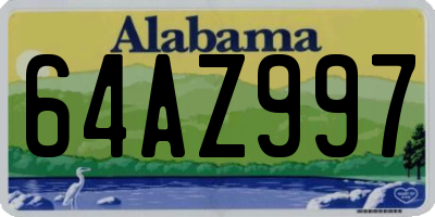AL license plate 64AZ997