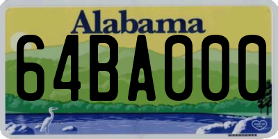 AL license plate 64BA000