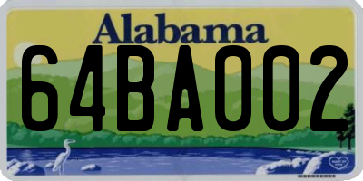 AL license plate 64BA002