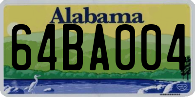 AL license plate 64BA004