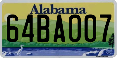 AL license plate 64BA007