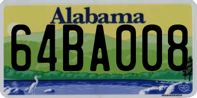 AL license plate 64BA008