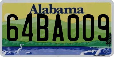 AL license plate 64BA009