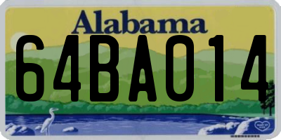 AL license plate 64BA014