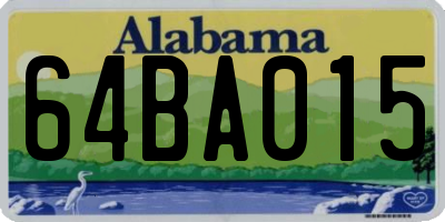 AL license plate 64BA015
