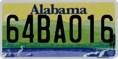 AL license plate 64BA016