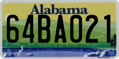 AL license plate 64BA021