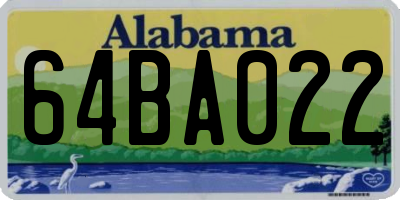 AL license plate 64BA022