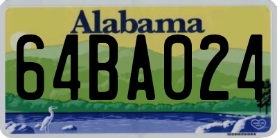AL license plate 64BA024