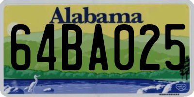 AL license plate 64BA025