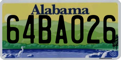 AL license plate 64BA026
