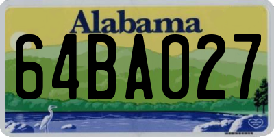 AL license plate 64BA027