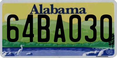 AL license plate 64BA030