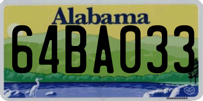 AL license plate 64BA033