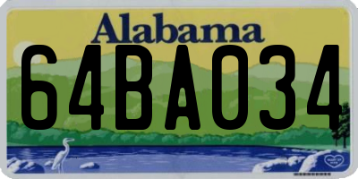 AL license plate 64BA034