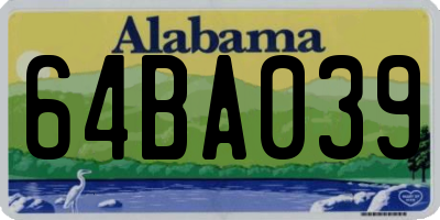 AL license plate 64BA039