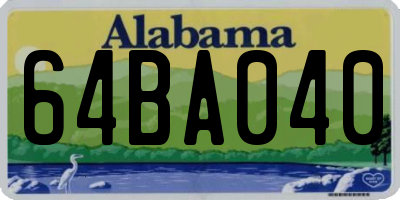 AL license plate 64BA040