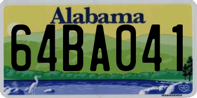 AL license plate 64BA041