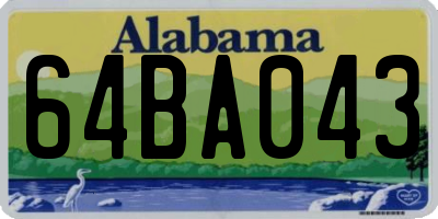 AL license plate 64BA043