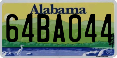 AL license plate 64BA044