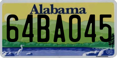 AL license plate 64BA045