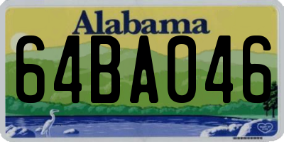 AL license plate 64BA046