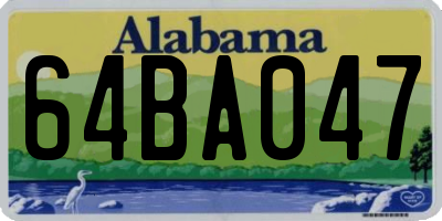 AL license plate 64BA047