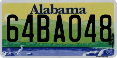 AL license plate 64BA048