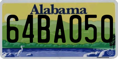 AL license plate 64BA050