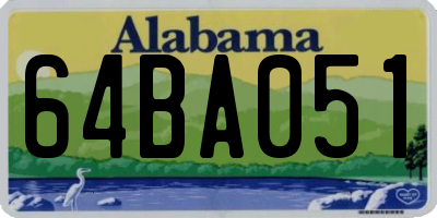 AL license plate 64BA051