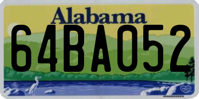 AL license plate 64BA052