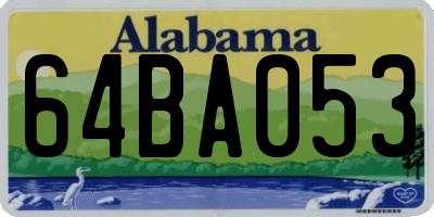 AL license plate 64BA053