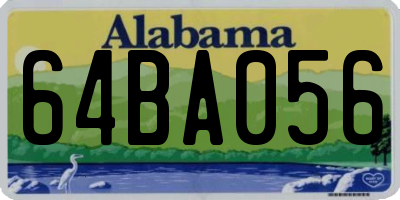 AL license plate 64BA056