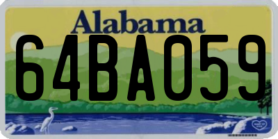 AL license plate 64BA059
