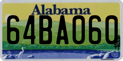 AL license plate 64BA060