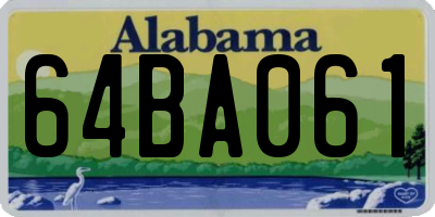 AL license plate 64BA061