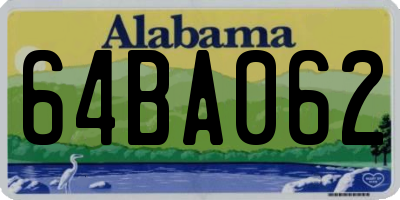 AL license plate 64BA062