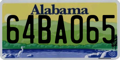 AL license plate 64BA065