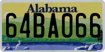 AL license plate 64BA066