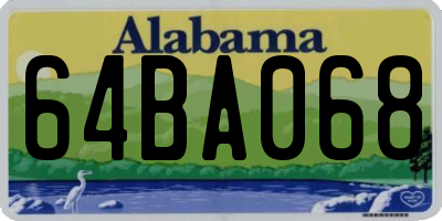 AL license plate 64BA068