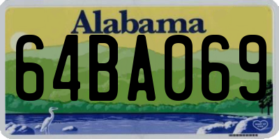 AL license plate 64BA069