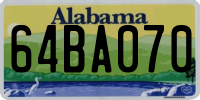 AL license plate 64BA070