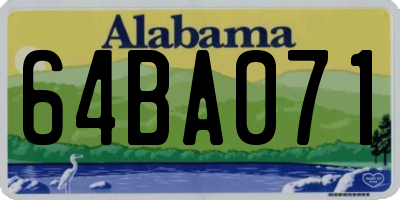 AL license plate 64BA071