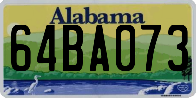 AL license plate 64BA073